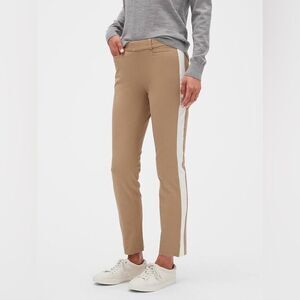 Banana Republic Sloan Slim Ankle Pant 6 Petite Tan White